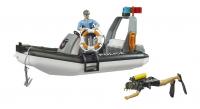 Bruder 62733 Полицейский катер с вращающимся маяком 2 фигурки и аксессуары